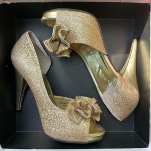Sparkly Gold High Heels
